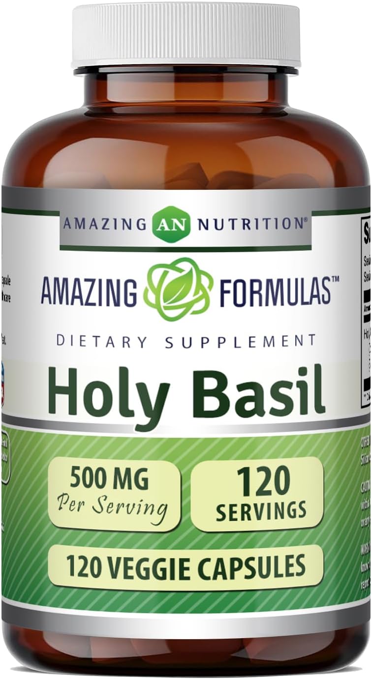 Amazing Formulas Holy Basil Extract 4:1 - 500 mg per Serving - 120 Capsules