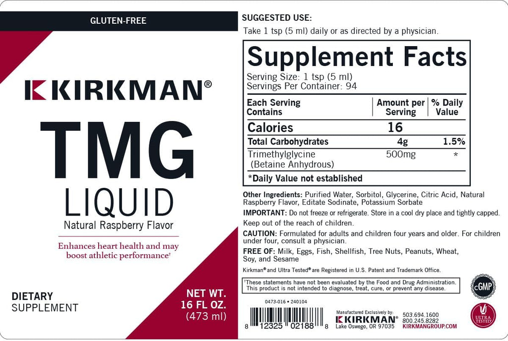 Kirkman TMG (Trimetilglicina) Líquido, 473 ml