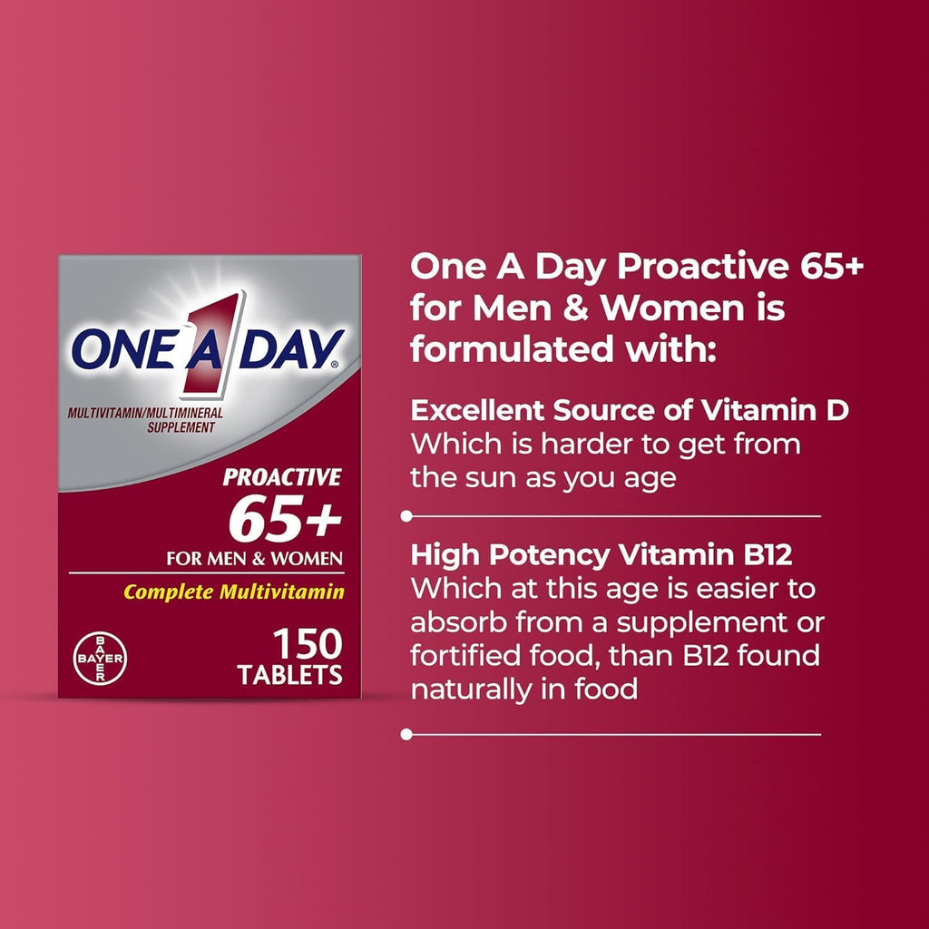 Multivitamínico One A Day Proactive 65 Plus, 150 tabletas
