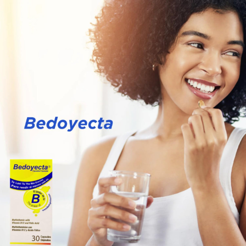 Bedoyecta Multivitamínico con Hierro, Ácido Fólico, Vitamina C, B1, B2, B9 y B12, 30 Comprimidos
