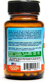 Life Infused Vitamina D3 + K2 con Zinc y Enzimas | 3000 UI D3, MK-7 K2 | 90 Cápsulas