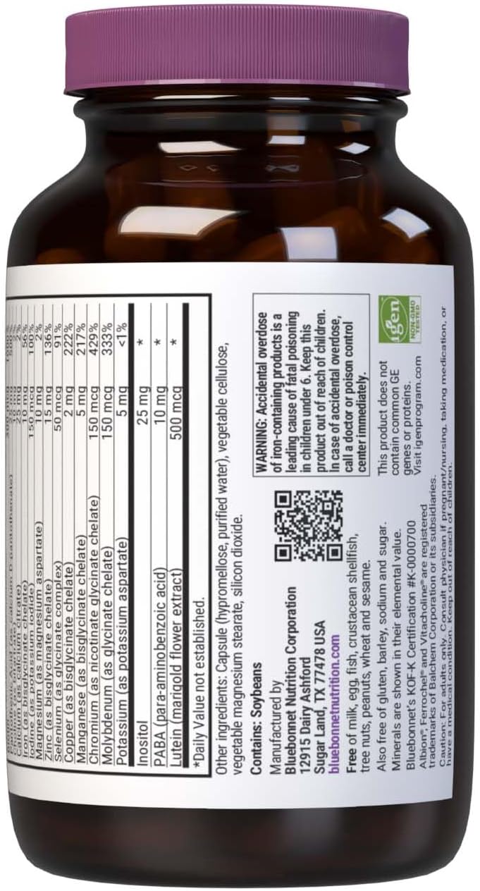 Bluebonnet Nutrition Mult One con Hierro - 60 Cápsulas Vegetales