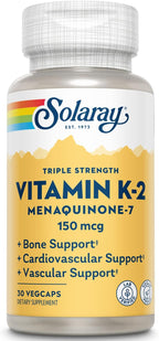 Solaray Triple Strength Vitamina K-2 como MK-7 150 mcg - 30 Cápsulas Veganas