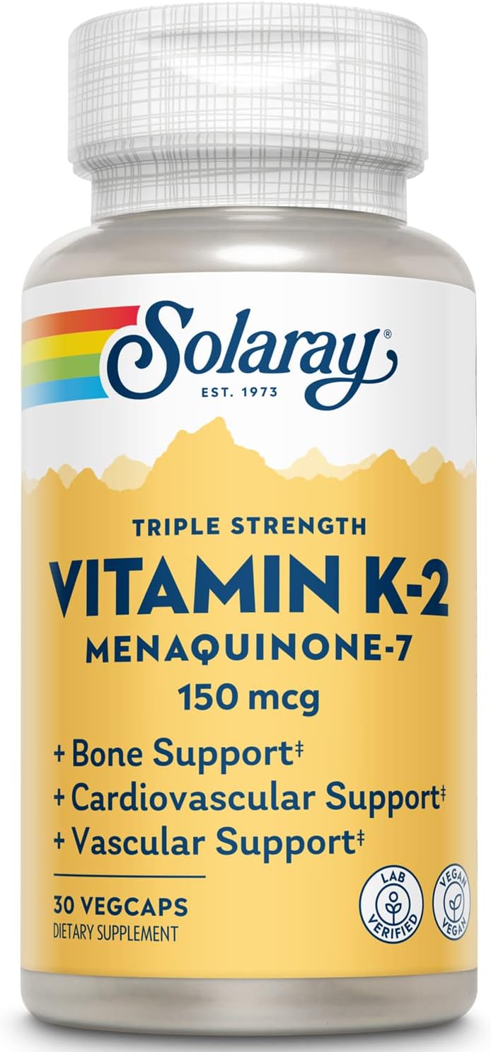 Solaray Triple Strength Vitamina K-2 como MK-7 150 mcg - 30 Cápsulas Veganas