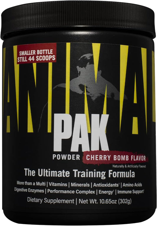 Animal Pak – Polvo Multivitamínico Todo en Uno – Zinc, Vitaminas C, B, D, Aminoácidos – Nutrición Deportiva – 44 Dosis, Cherry Bomb