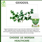 Morsan Healthcare Guggulu (Commiphora Mukul) Cápsulas Vegetarianas, Pack de 4 x 60 Cápsulas