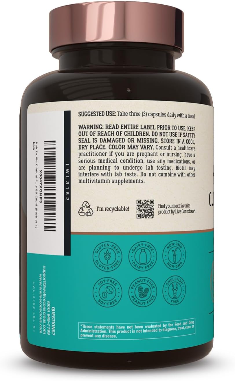 Hair La Vie Clinical Formula Vitaminas para el Crecimiento del Cabello, Mujeres y Hombres