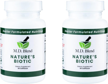 Nature's Biotic Berberine Supplement for Daily Wellness Support with Blend of Oregano, Garlic, Vitamins C & B6, Magnesium, and Zinc, 180 Cápsulas (Pack de 2)