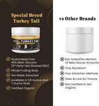 Cola de Pavo Orgánica para Perros y Gatos - Estandarizado al 45% de Beta Glucanos - Cuerpo Frutal Completo Extraído en Agua Caliente - Probado por Terceros - Apoyo Inmunológico y Digestivo - Sin Rellenos - Hecho en EE.UU. - 330 cápsulas