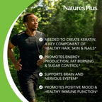 NaturesPlus Biotin 10,000 mcg - 90 Sustained Release Tablets - Hair, Skin & Nails Support - High Potency Vitamin B - Vegetarian, Gluten Free
