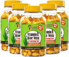 Sunshine Naturals Vitamina E y Aloe Vera Humectante - Hidratante para Piel Seca, Alivio Calmante, Nutrición y Elasticidad - 60 Viales (Pack de 5)