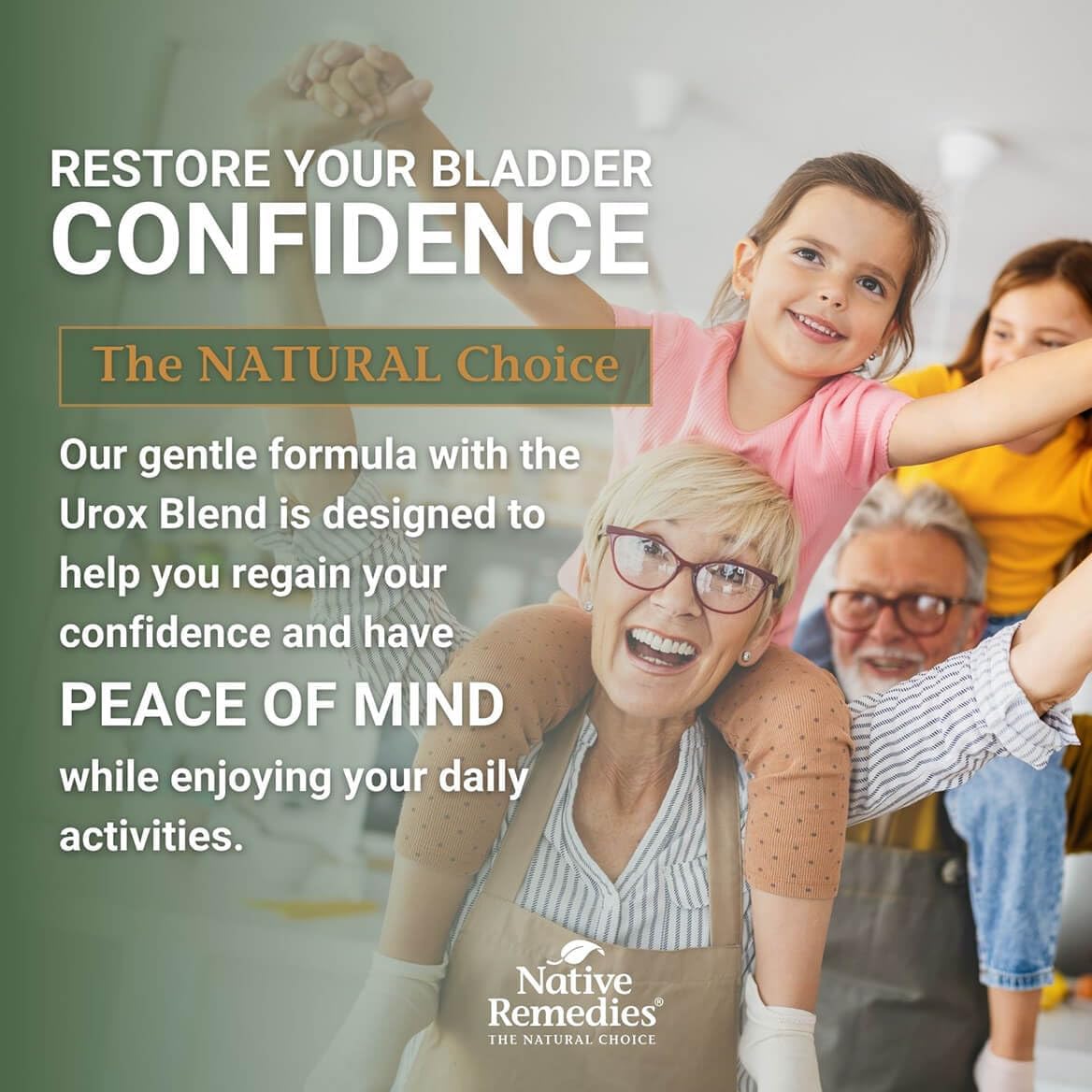 Native Remedies Urox - Suplemento para el Control de la Vejiga, 60 Cápsulas Veganas