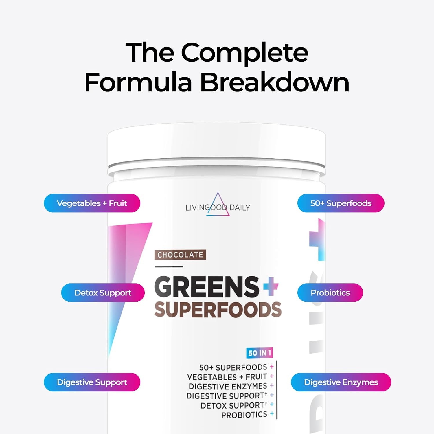 Livingood Daily Greens & Superfood Powder - Chocolate - 30 raciones