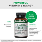 NutraMedix Vitamina D3 y K2 (MK-7) - 90 Cápsulas
