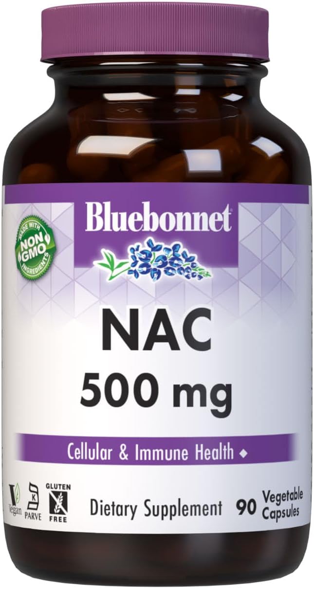 Bluebonnet NAC 500 mg - 90 Cápsulas Vegetales