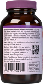 BlueBonnet Nutrition Earth Sweet Vitamina B12 1000 mcg + Ácido Fólico 400 mcg - Comprimidos Masticables sabor Frambuesa - 180 unidades