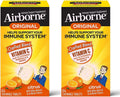 Airborne Vitamina C 1000mg (por ración) - Comprimidos Masticables Sabor Cítricos (64 uds) - Pack de 2, Suplemento Sin Gluten con Vitaminas A, C, E, Zinc, Selenio, Equinácea y Jengibre