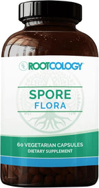 Rootcology Spore Flora - Probiótico de Esporas de Amplio Espectro, 60 Cápsulas Vegetales