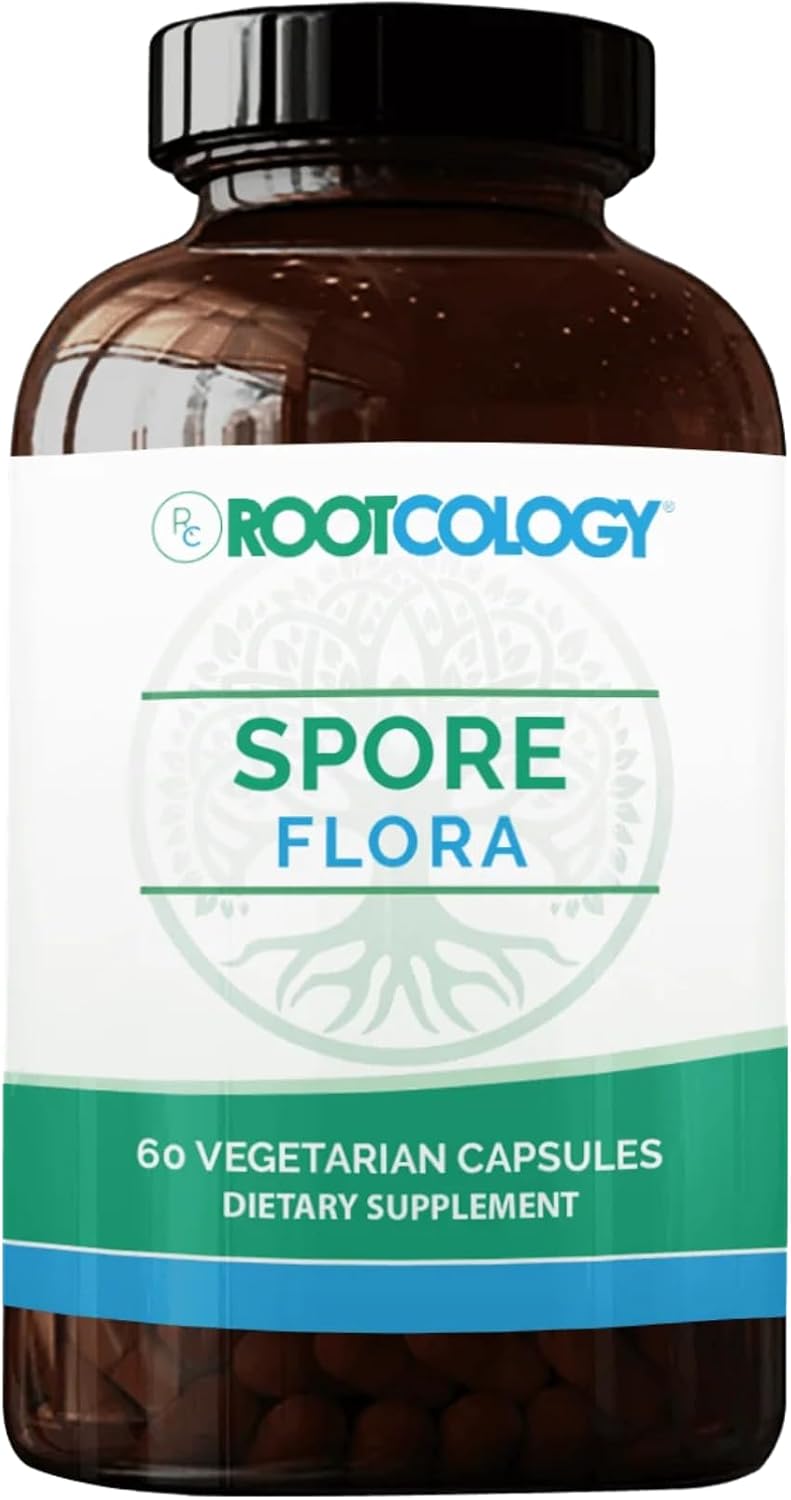 Rootcology Spore Flora - Probiótico de Esporas de Amplio Espectro, 60 Cápsulas Vegetales