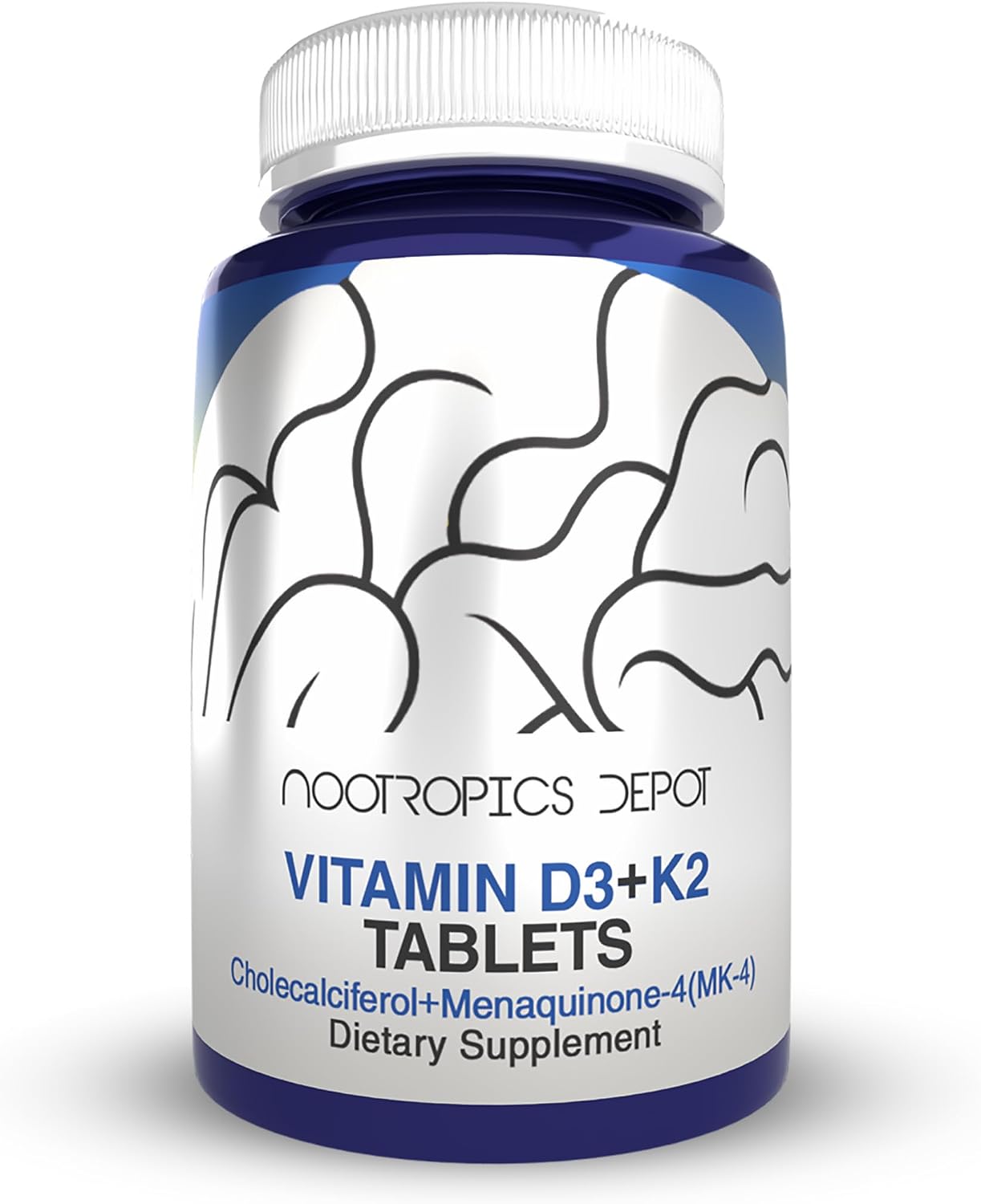 Nootropics Depot Vitamina D3 + K2 con Vitamina C - 60 comprimidos