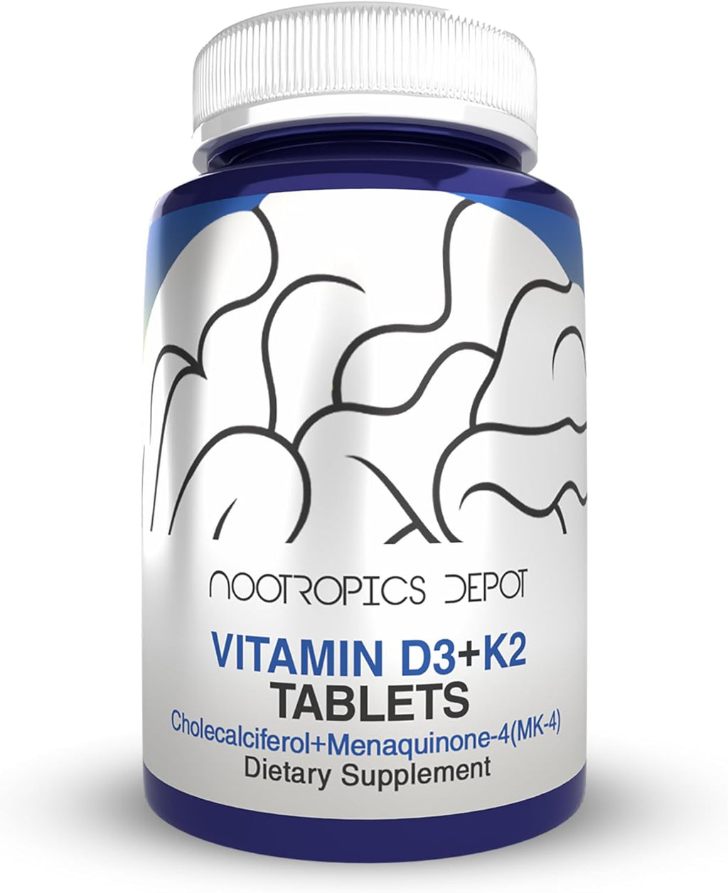 Nootropics Depot Vitamina D3 + K2 con Vitamina C - 60 Comprimidos