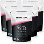 Terrasoul Superfoods Polvo de Camu Camu Orgánico, 17.5 oz (5 Paquetes de 3.5 oz) - Crudo