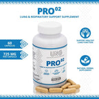 UNG Pro-O2 Suplemento de Soporte Pulmonar y Respiratorio, 725 mg, 60 Cápsulas