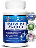 Genex Formulas NMN 500mg – 99% Pureza, 60 Cápsulas, para Niveles de NAD+ y Envejecimiento Saludable