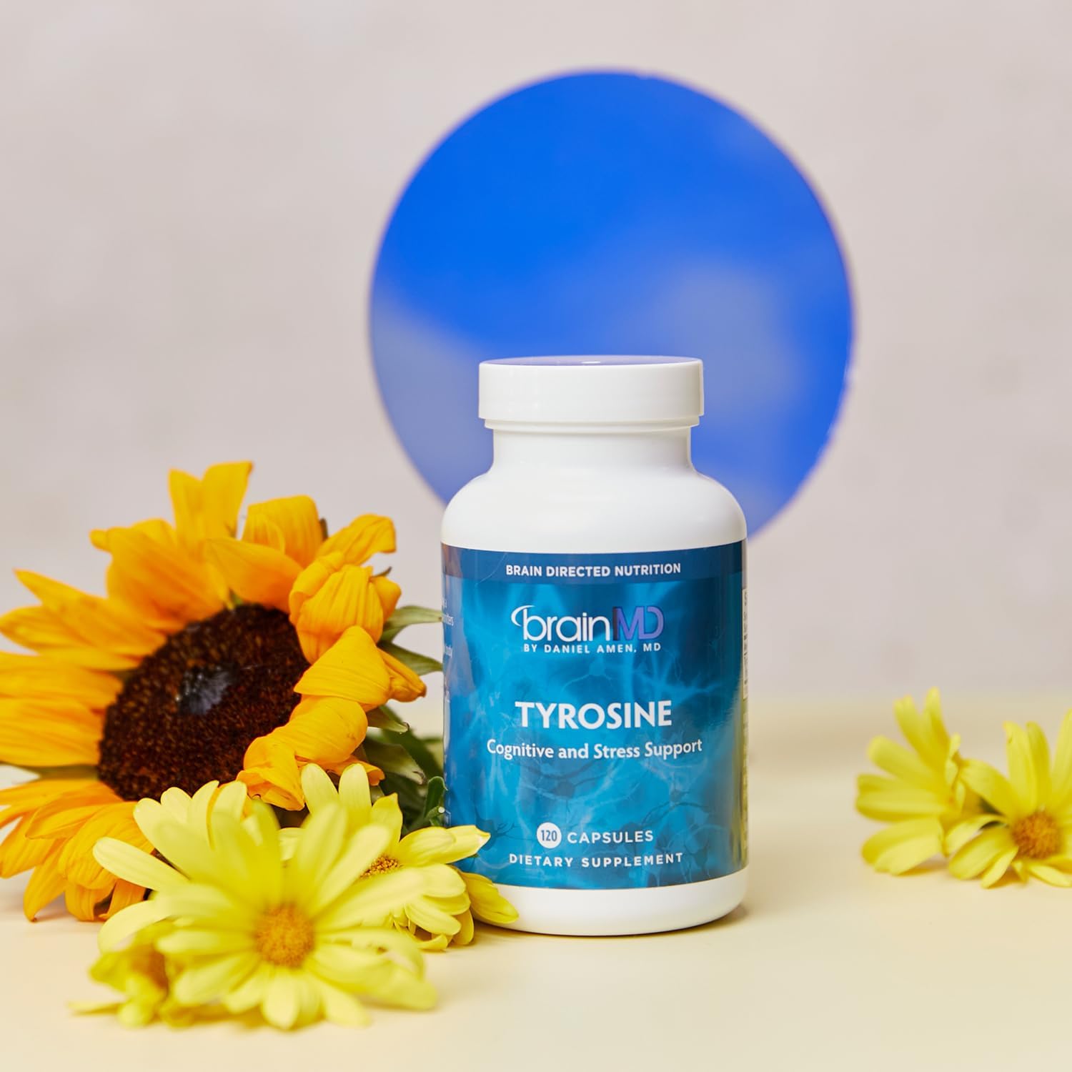BRAINMD L-Tirosina Dr. Amen - 120 Cápsulas - Apoyo a la Concentración y Claridad Mental - Sin Gluten