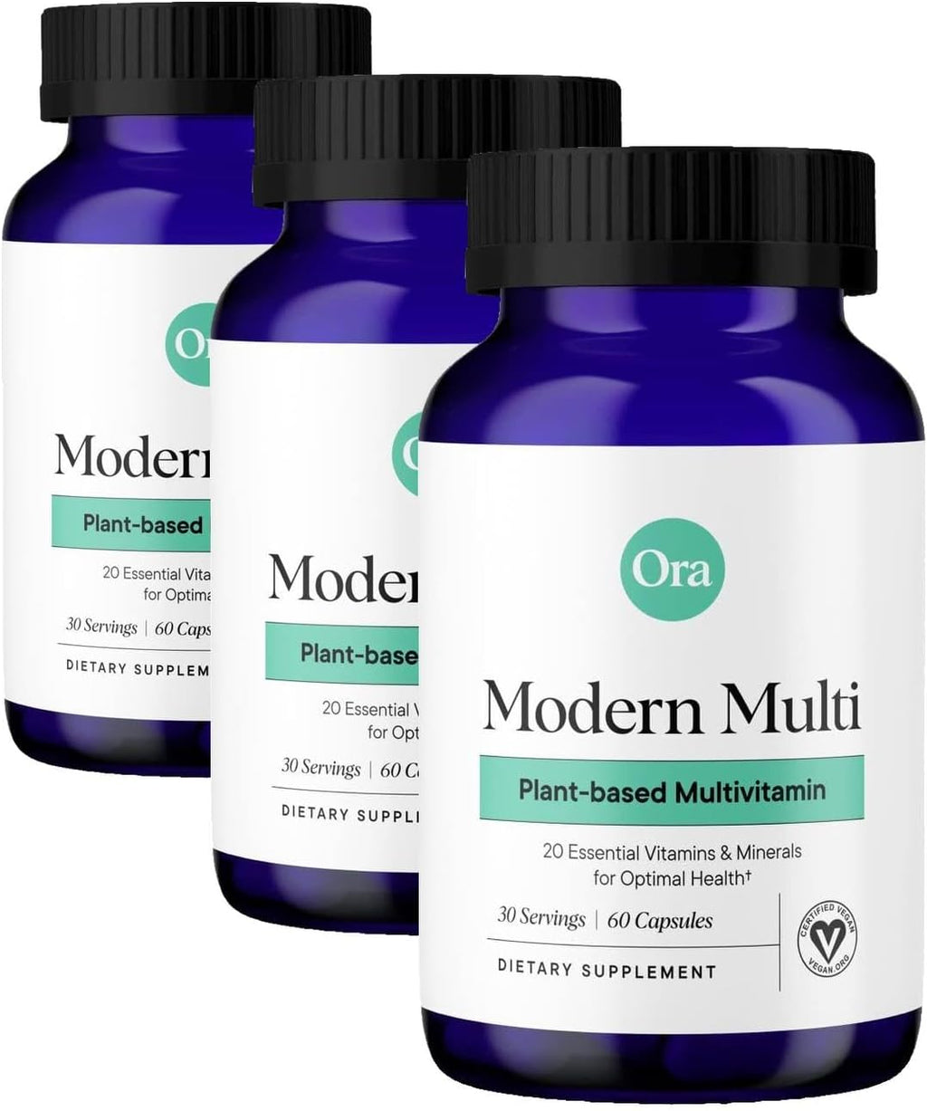 Ora Organic Modern Multi Multivitamínico Vegetal para Mujeres y Hombres, Protección Luz Azul – Apoyo para Cerebro, Ojos, Energía, Inmunidad, Piel, Cabello, Corazón y Huesos, 60 Cápsulas Veganas