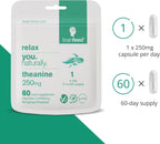Pure L-theanine 250mg - 60 Cápsulas Veganas - Complemento Alimenticio para el Estrés y la Relajación