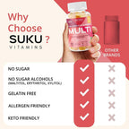 SUKU Multivitamínico Completo para Mujeres - 60 Gominolas sabor Piña y Melocotón