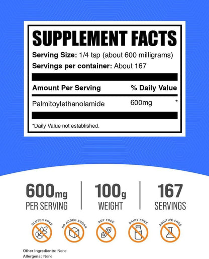 Polvo de Palmitoiletanolamida (PEA) - 100g - BulkSupplements – Image 2