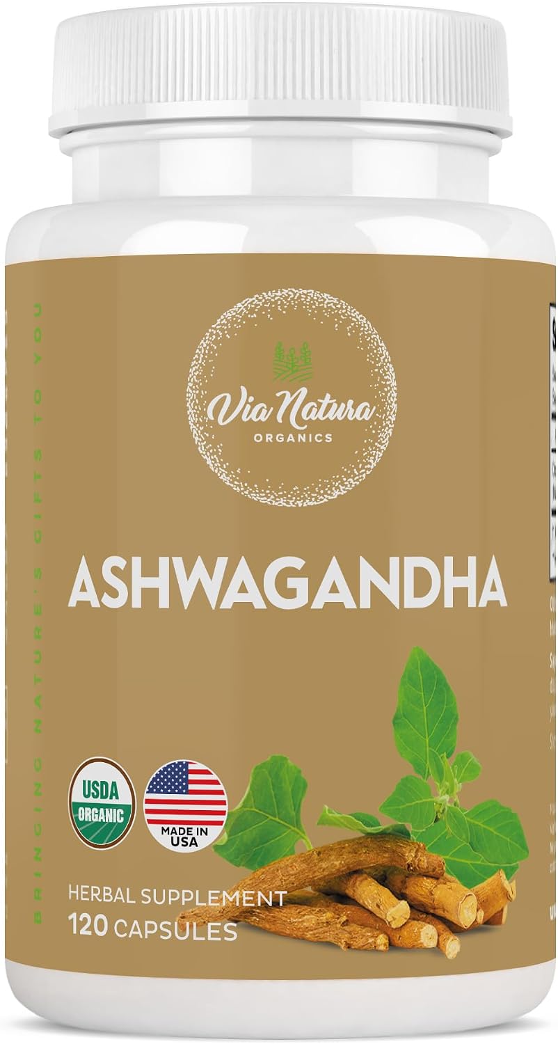 Cápsulas de Ashwagandha 1000 mg | Suplemento Herbal Orgánico | 120 Cápsulas