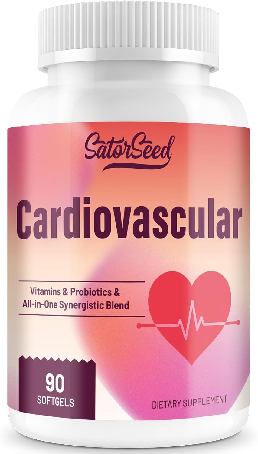 Suplemento Cardiovascular 3000mg – Vitaminas, Probióticos, Omega-3 y CoQ10 – Mezcla Sinérgica para Adultos – 90 Cápsulas Blandas