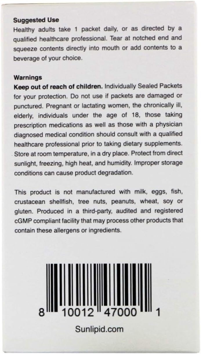 SunLipid Liposomal Vitamin C with MCT Oil, 30 Packets, 0.17 fl oz (5 ml) Each