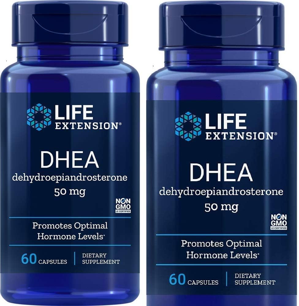 Life Extension, DHEA 50 mg, 60 Cápsulas (Paquete de 2)