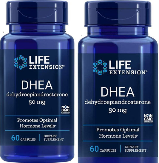 Life Extension, DHEA 50 mg, 60 cápsulas (paquete de 2)