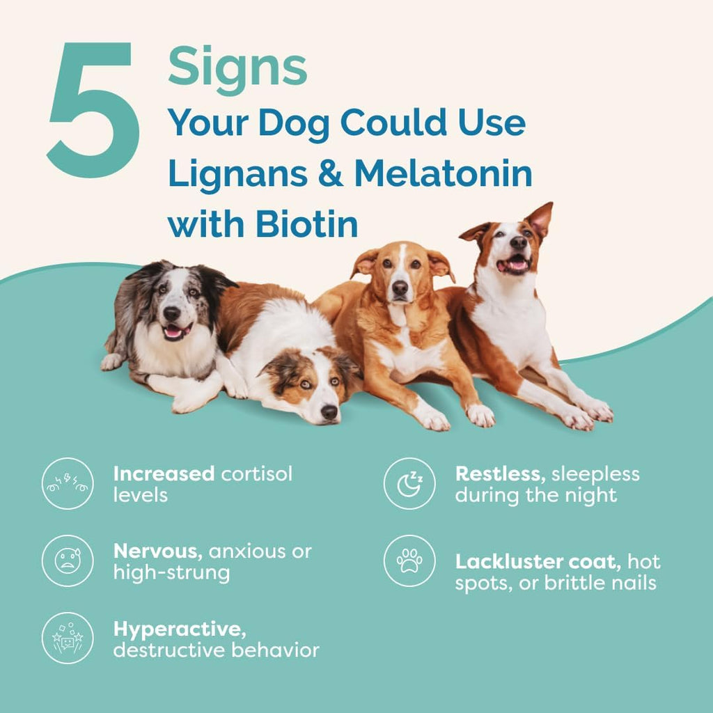 PranaPets Lignans & Melatonin con Biotina para Perros hasta 11 kg