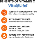Vita4Life Vitamina C 1000 mg con Zinc y Bioflavonoides - 240 Cápsulas