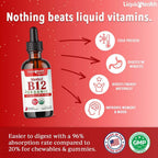 LIQUIDHEALTH Vitamina B12 Orgánica Metilcobalamina Gotas Líquidas 5000 mcg (3 Pack)