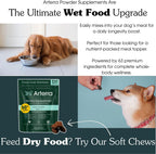 Suplemento en Polvo para Perros Mayores – 63 Ingredientes – Multivitamínico con Glucosamina, Probióticos y Omega-3 – 120 Dosis