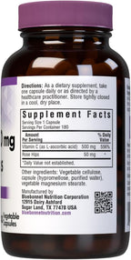 Bluebonnet Vitamina C 500 mg con Escaramujo, 180 Cápsulas Vegetales