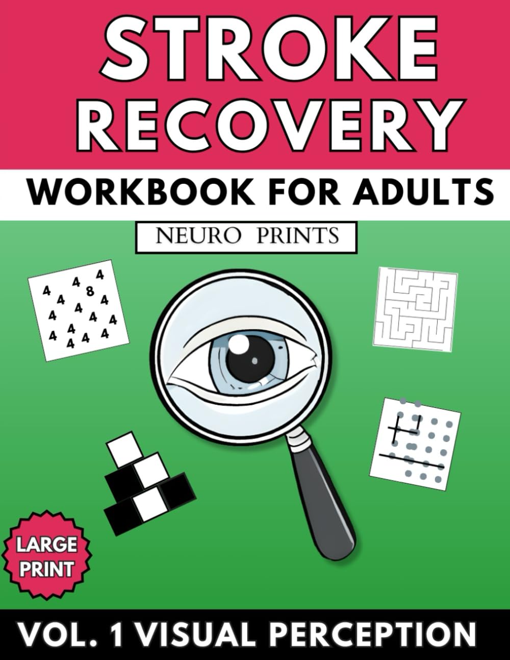 Stroke Recovery Workbook for Adults: Activity Book for Patients with Aphasia Dementia & After Traumatic Brain Injury - vol.1 Visual Perception (Stroke Recovery Activity Books)