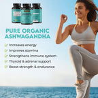 Pure Organic Ashwagandha Capsules with Bioperine - 2400 mg - 120 Cápsulas