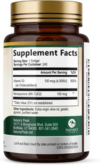 Nature's Peak Vitamina D3 K2 - 4000 UI D3 + K2 MK7 - 240 Cápsulas Blandas