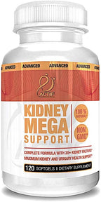 Actif Kidney Mega Support with 10+ Advanced Factors, Supports Healthy Kidney Function, Kidney Cleansing, Non-GMO, Fast-Acting, Made in USA, 120 Tablets