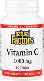 Natural Factors Vitamin C 1000 mg with Bioflavonoids & Rosehips, 90 Tablets