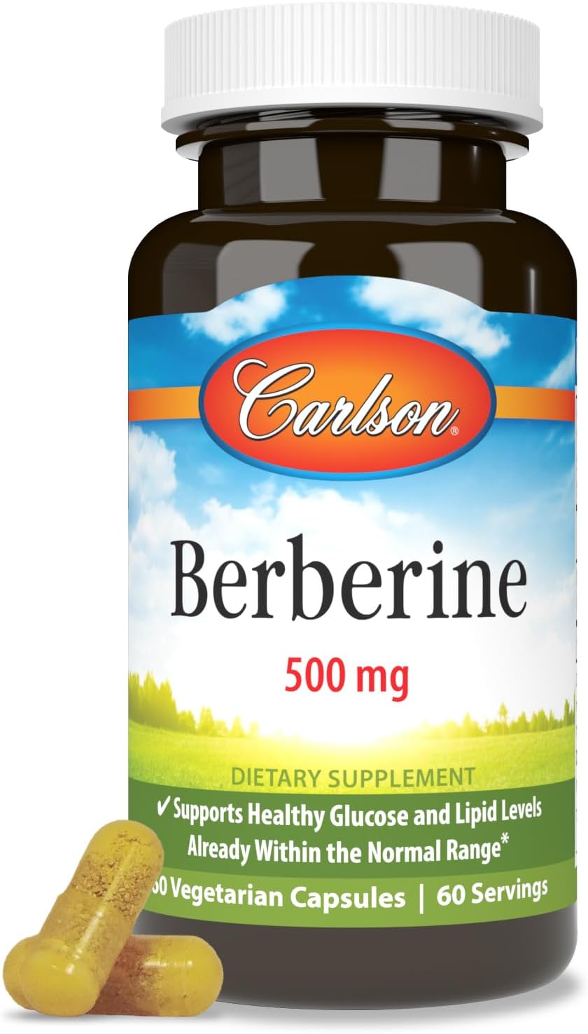 Carlson Berberina, 500 mg, 60 Cápsulas Vegetales - De origen vegetal y sostenible