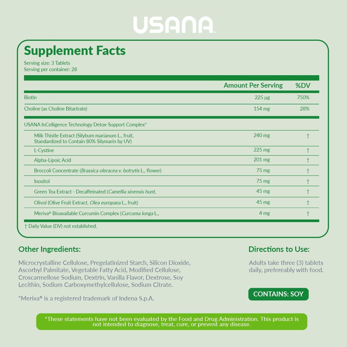 USANA Hepasil DTX con InCelligence - Complejo de Apoyo Hepático, 84 Comprimidos (28 Días)